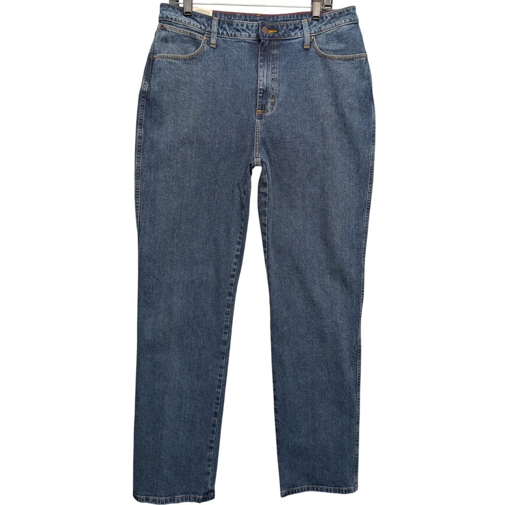 NWT Wrangler Natural Rise Straight‎ Leg Jeans Womens 15/16x34 Blue 18MWZSW